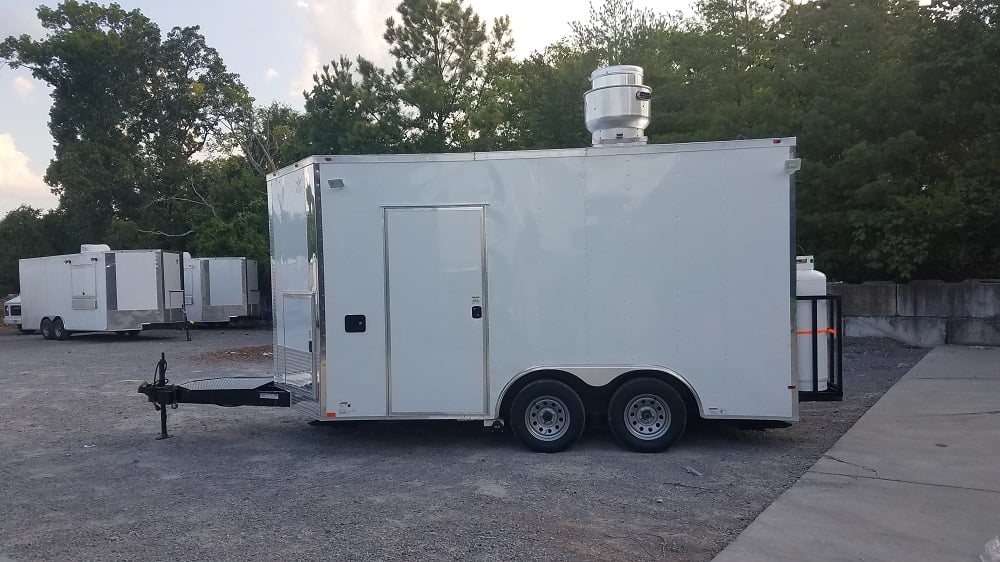 8.5' x 14' White Concession Food Trailer With Appliances