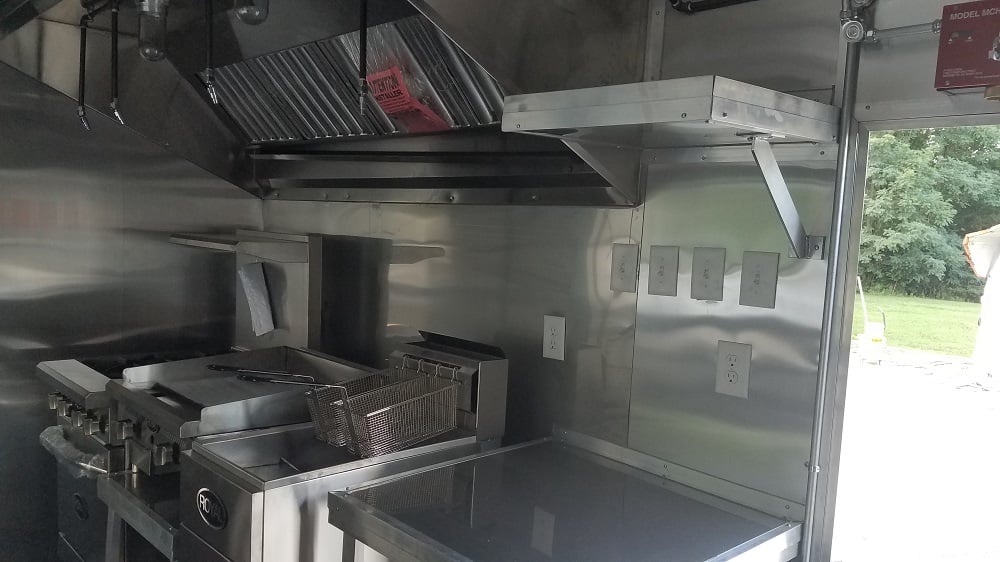 8.5' x 14' White Concession Food Trailer With Appliances