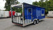 8.5' x 22' Cobalt Blue Porch Style Concession Food Trailer