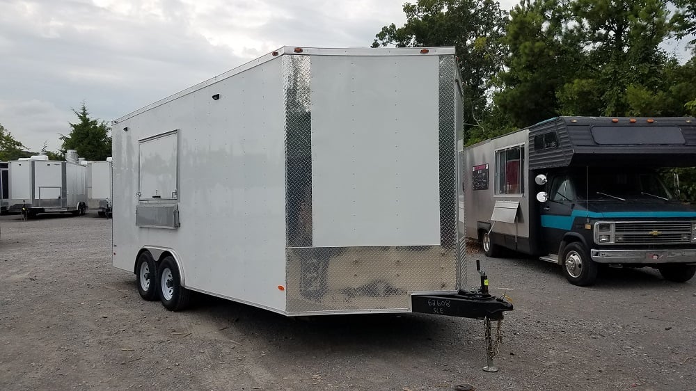 8.5' x 18' White Concession Food Trailer