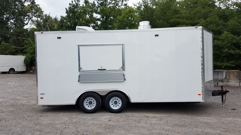 8.5' x 18' White Concession Food Trailer