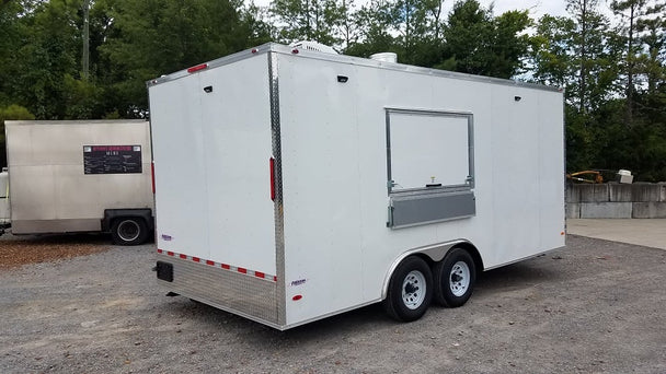 8.5' x 18' White Concession Food Trailer