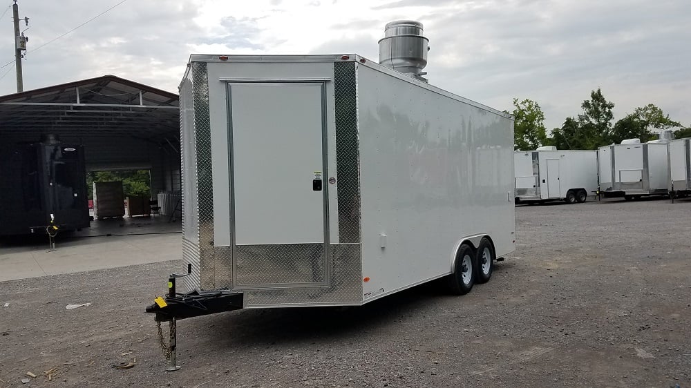 8.5' x 18' White Concession Food Trailer