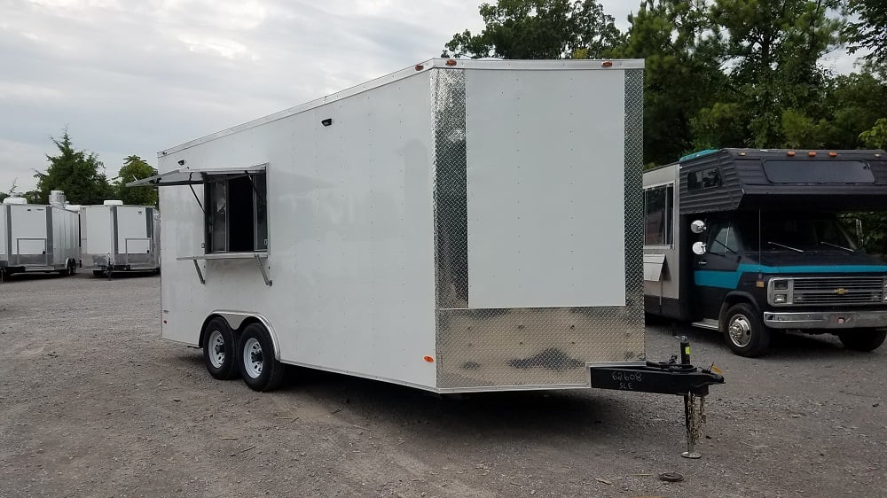 8.5' x 18' White Concession Food Trailer