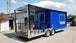 8.5' x 22' Cobalt Blue Porch Style Concession Food Trailer With Appliances