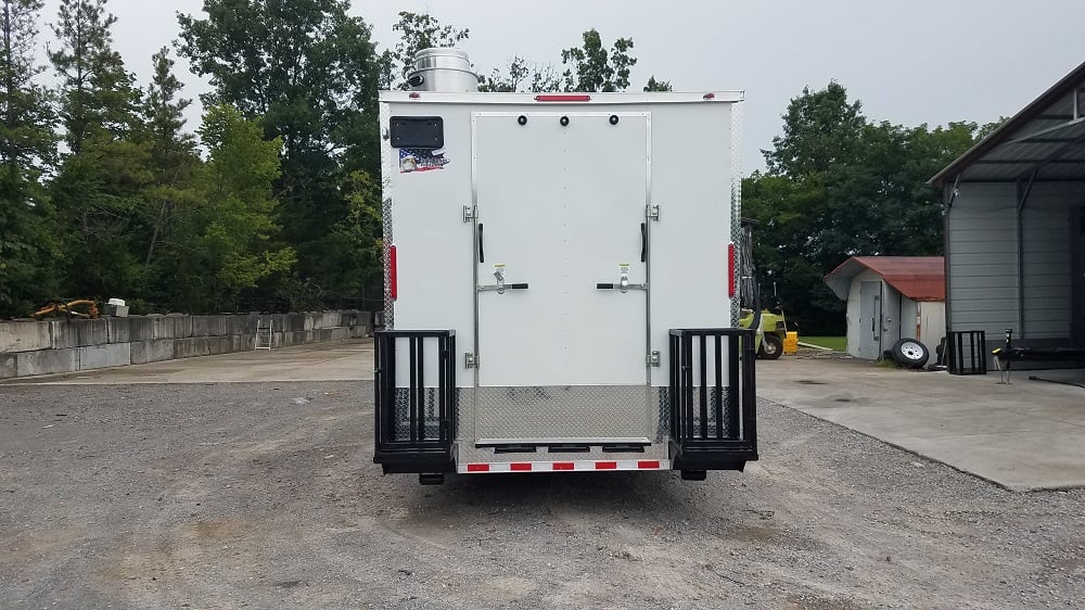 8.5' x 35' White Gooseneck Concession Food Trailer With Appliances