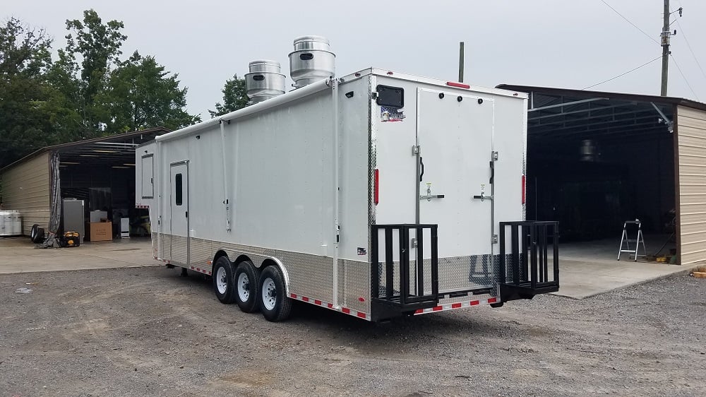 8.5' x 35' White Gooseneck Concession Food Trailer With Appliances