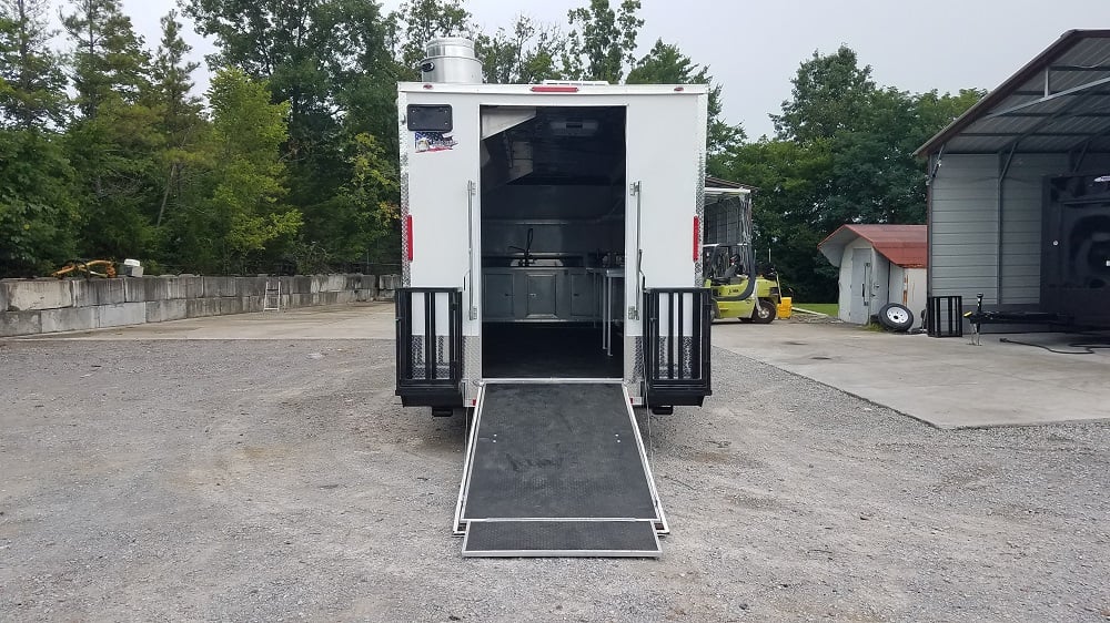 8.5' x 35' White Gooseneck Concession Food Trailer With Appliances