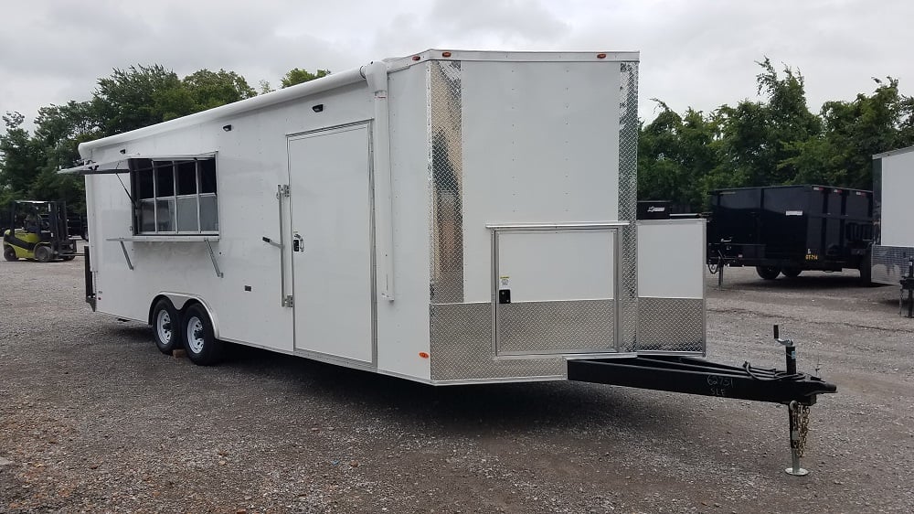 8.5' x 24' White Concession Food Trailer With Appliances