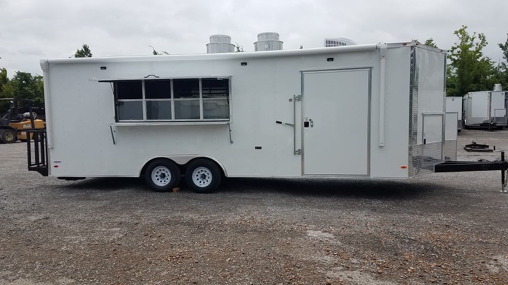 8.5' x 24' White Concession Food Trailer