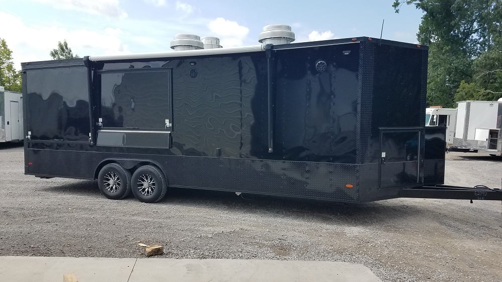 Black on Black 8.5 x 25 Concession Food Trailer