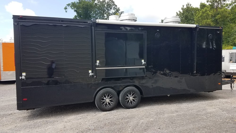 Black on Black 8.5 x 25 Concession Food Trailer