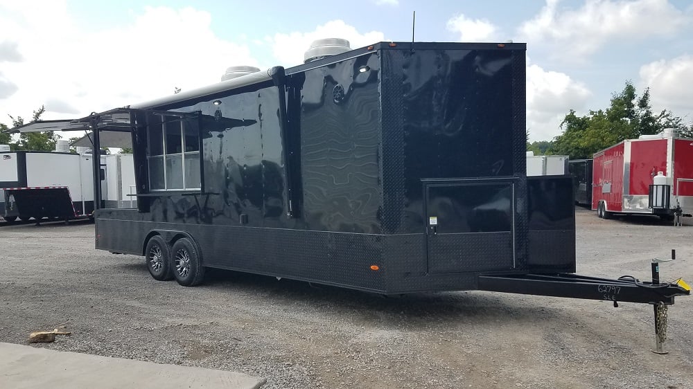 Black on Black 8.5 x 25 Concession Food Trailer