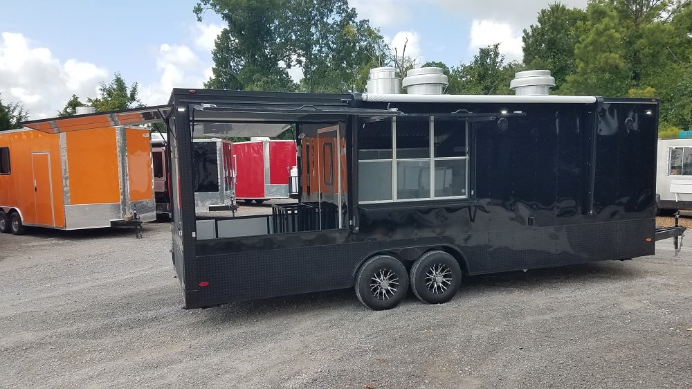 Black on Black 8.5 x 25 Concession Food Trailer