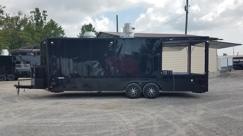 Black on Black 8.5 x 25 Concession Food Trailer