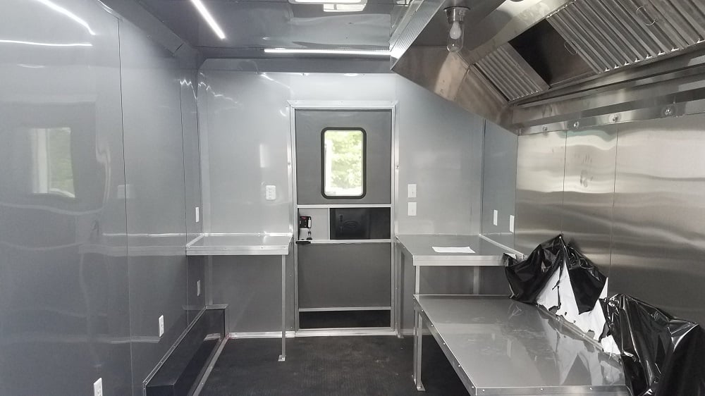 8.5' x 26' Red Porch Style Concession Food Trailer