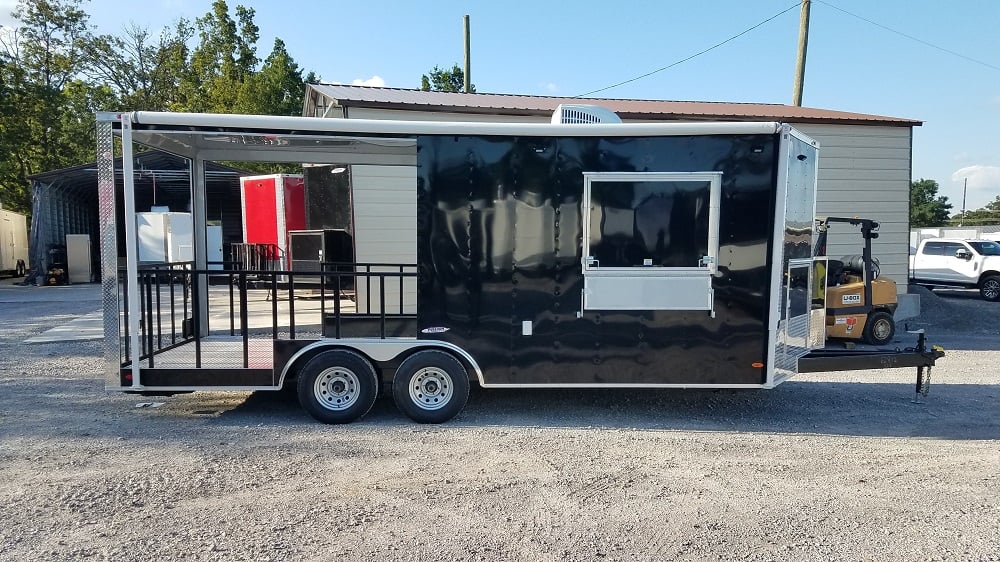 8.5' x 20' Black BBQ Concession Food Trailer