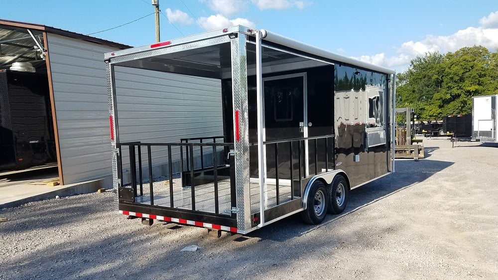 8.5' x 20' Black BBQ Concession Food Trailer