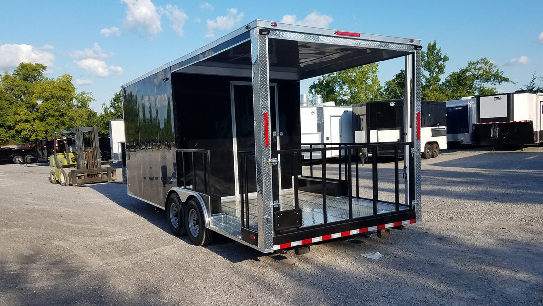 8.5' x 20' Black BBQ Concession Food Trailer