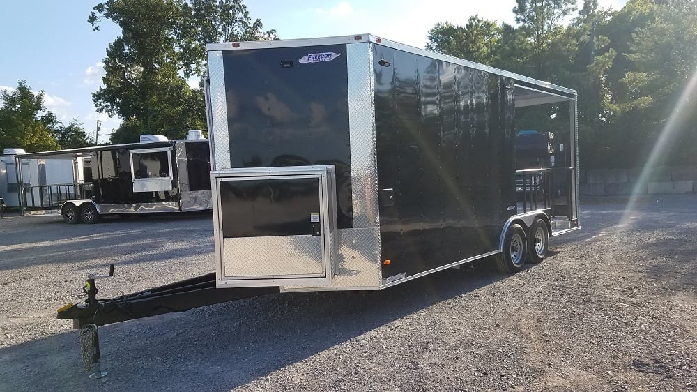 8.5' x 20' Black BBQ Concession Food Trailer