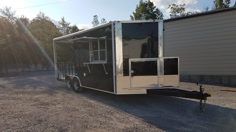 8.5' x 20' Black BBQ Concession Food Trailer