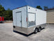 8.5' x 16' Double Window White Concession Food Trailer