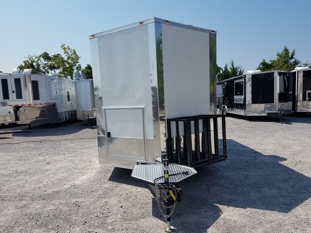 8.5' x 16' Double Window White Concession Food Trailer