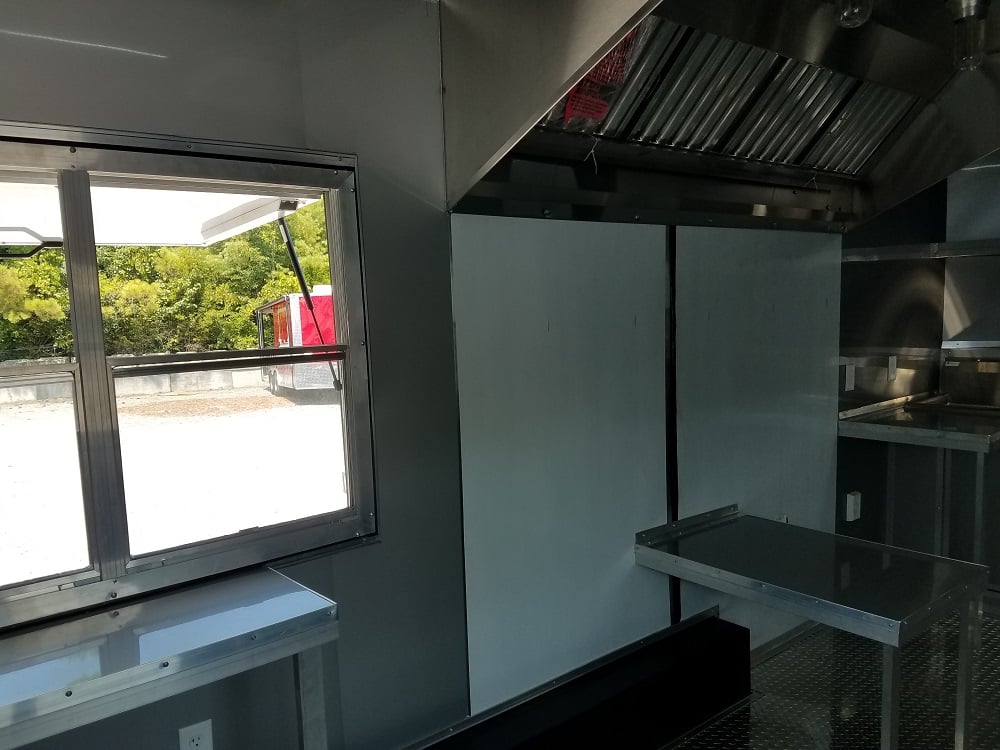 8.5' x 16' Double Window White Concession Food Trailer