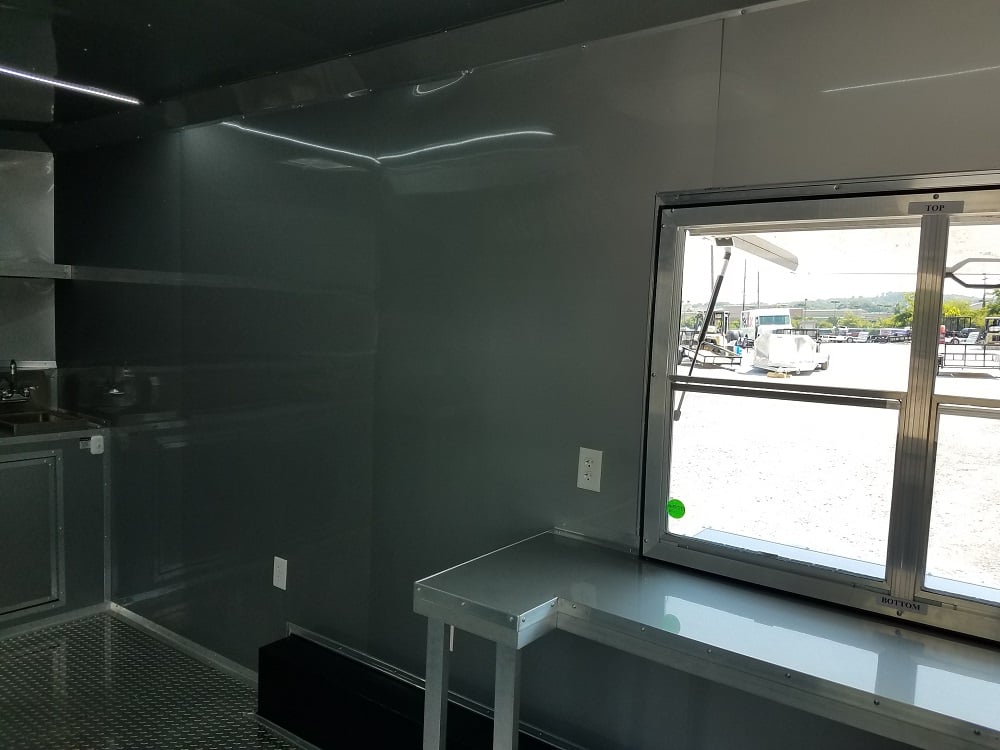 8.5' x 16' Double Window White Concession Food Trailer