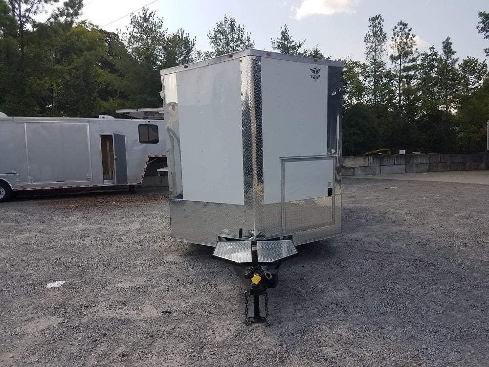 8.5' x 20' Porch Style White Concession Food Trailer