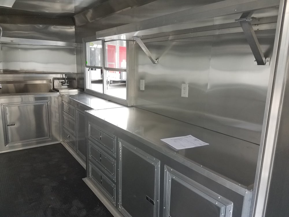 8.5' x 20' Porch Style White Concession Food Trailer