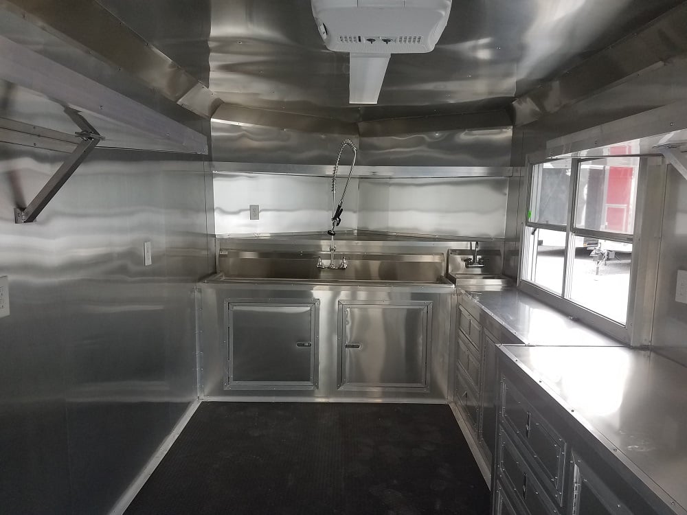 8.5' x 20' Porch Style White Concession Food Trailer