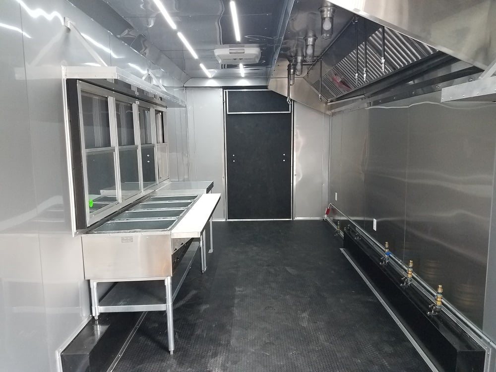 8.5' x 35' White Gooseneck Concession Food Trailer With Appliances