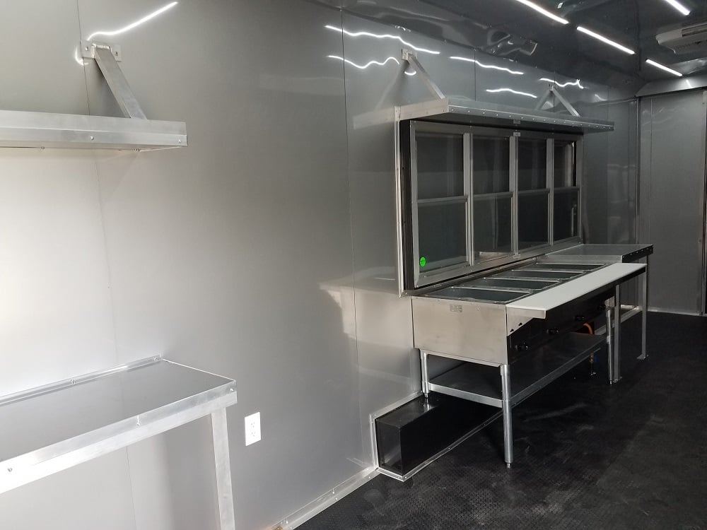 8.5' x 35' White Gooseneck Concession Food Trailer With Appliances