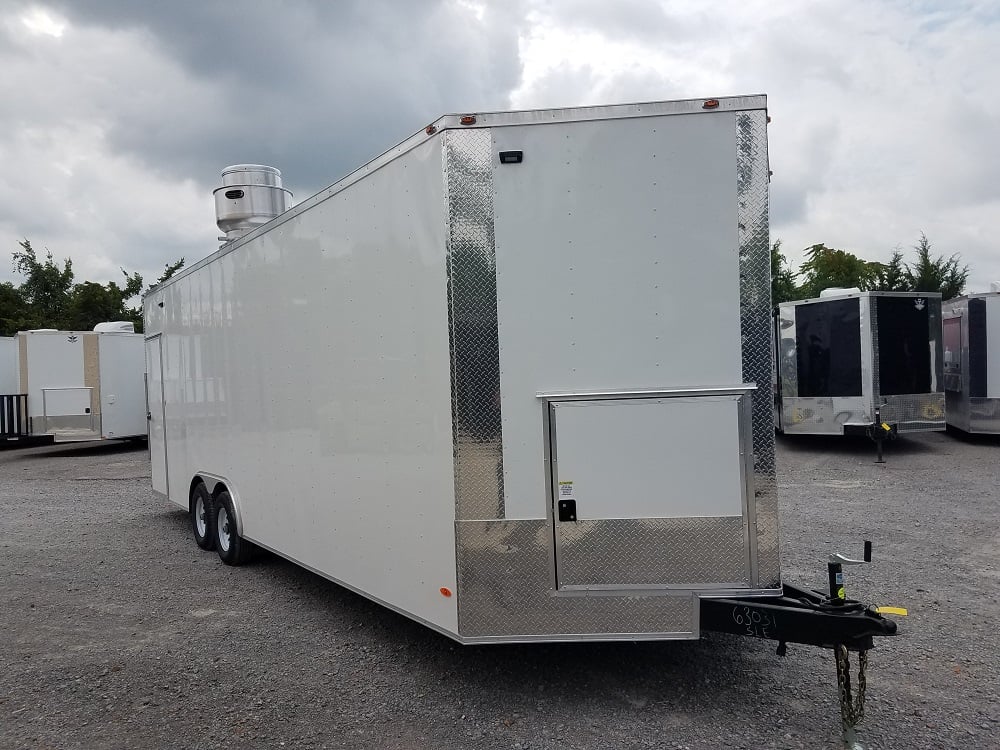 8.5' x 26' White Concession Food Trailer