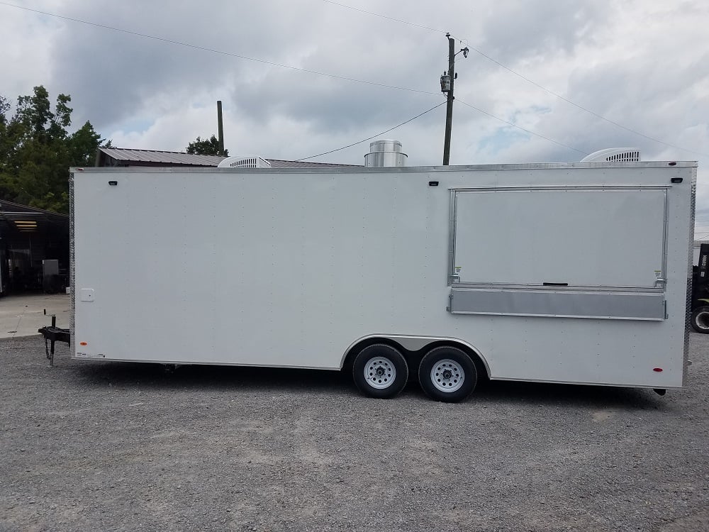 8.5' x 26' White Concession Food Trailer