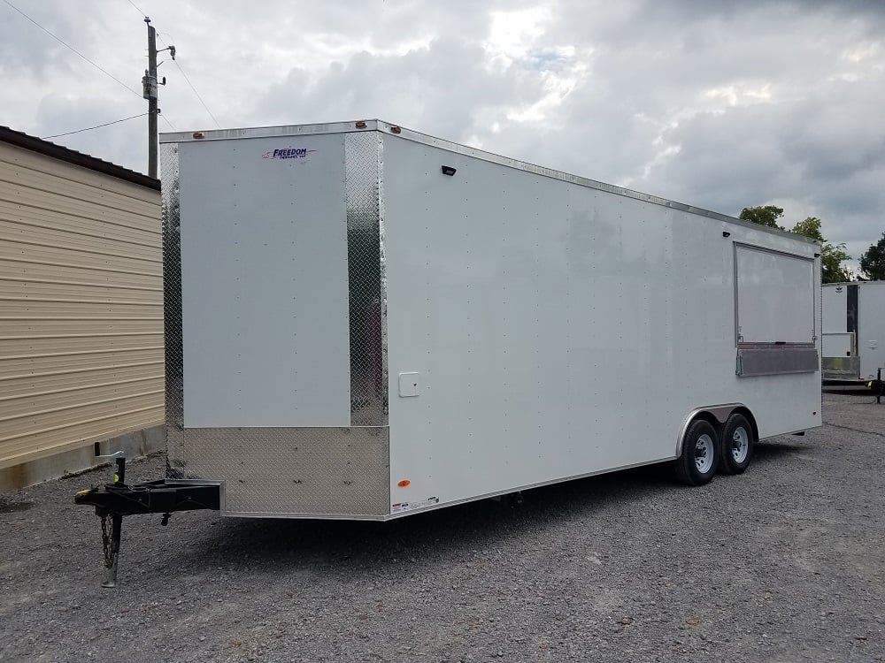 8.5' x 26' White Concession Food Trailer