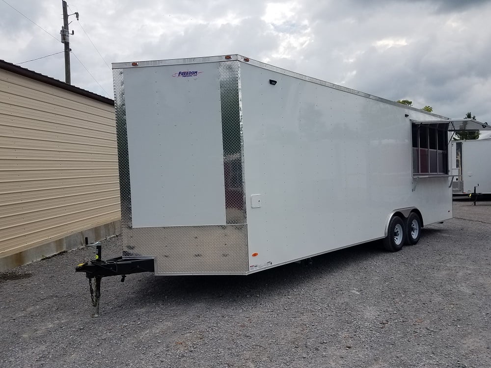 8.5' x 26' White Concession Food Trailer