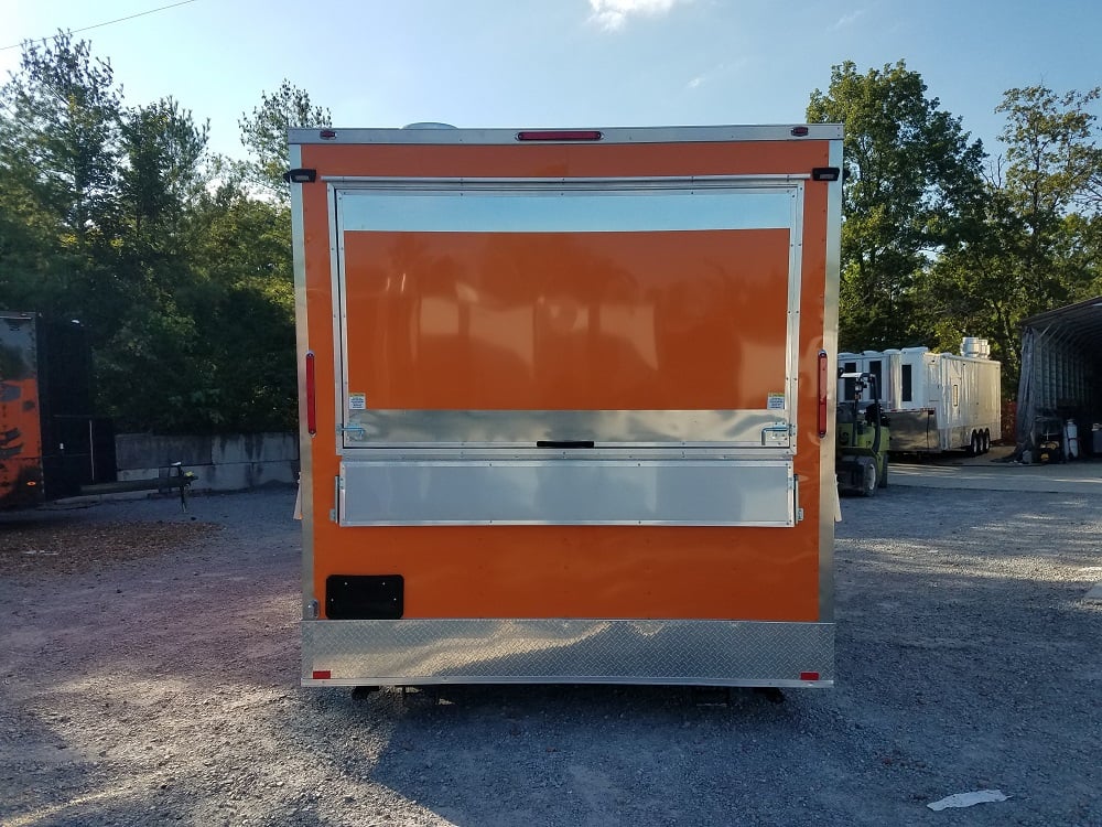 8.5' x 16' Orange Shaved Ice Vending Concession Food Trailer