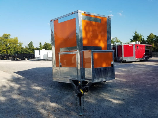 8.5' x 16' Orange Shaved Ice Vending Concession Food Trailer