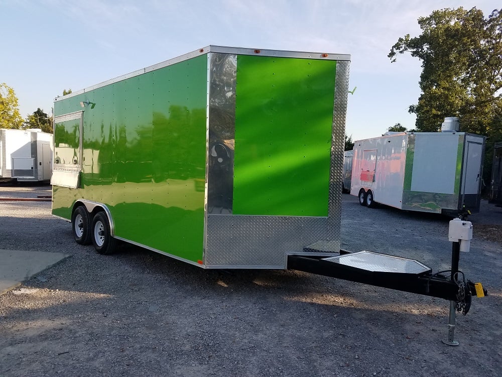 8.5 x 18 Green Concession Food Trailer