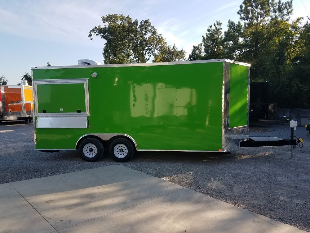 8.5 x 18 Green Concession Food Trailer