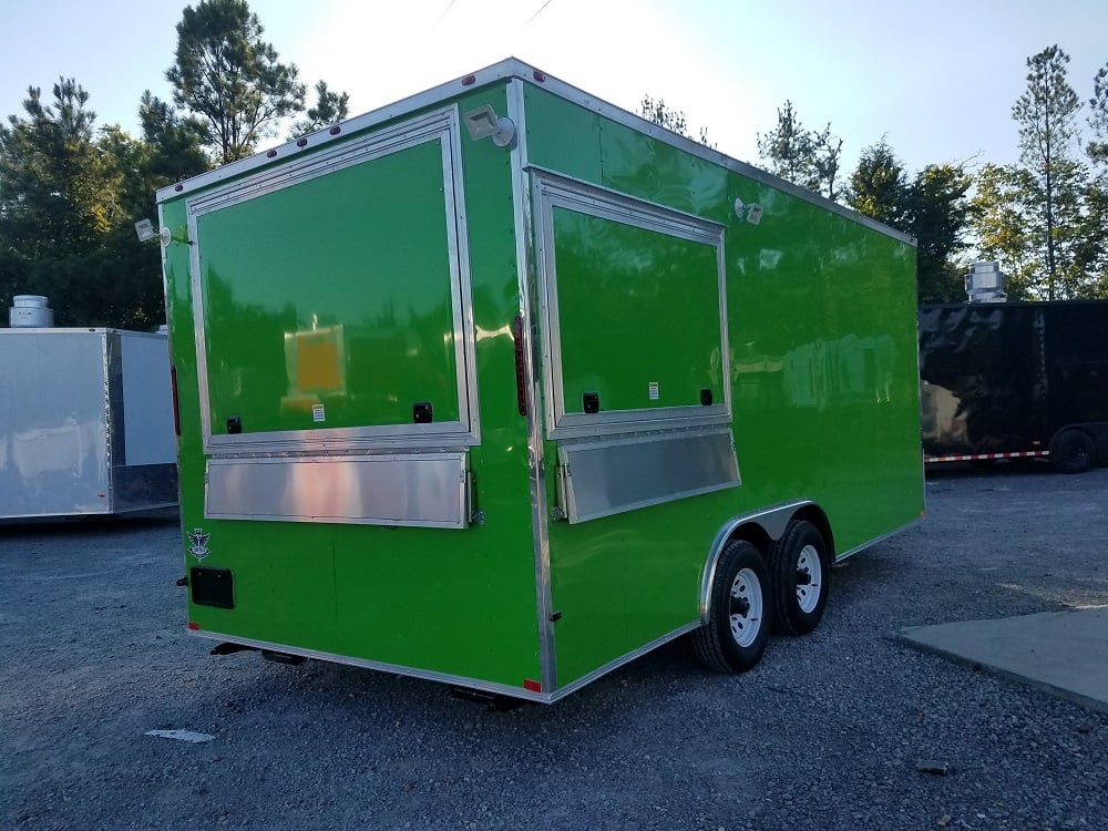 8.5 x 18 Green Concession Food Trailer