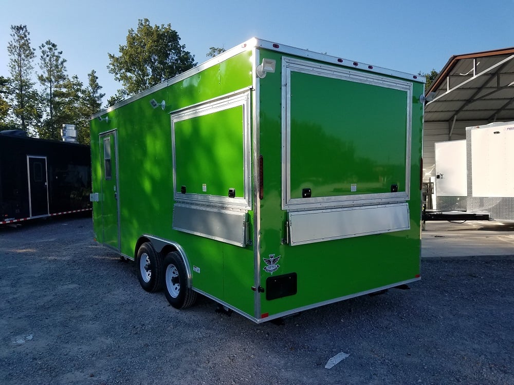 8.5 x 18 Green Concession Food Trailer