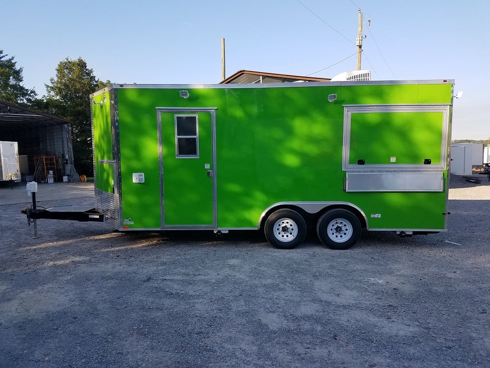 8.5 x 18 Green Concession Food Trailer