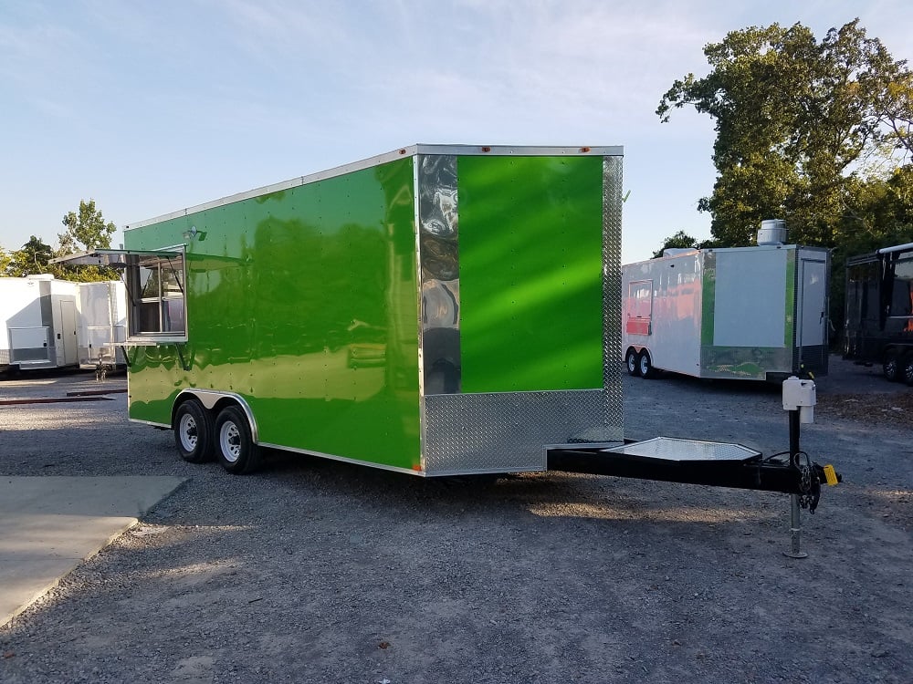 8.5 x 18 Green Concession Food Trailer