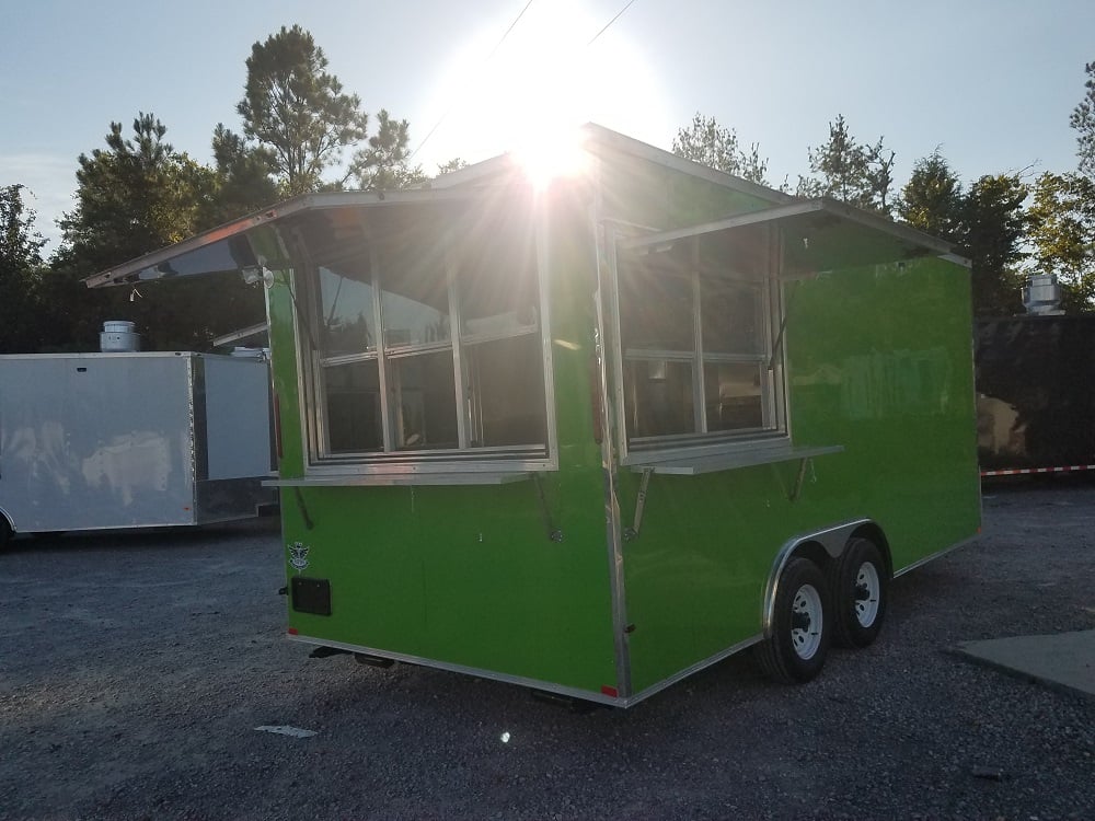 8.5 x 18 Green Concession Food Trailer