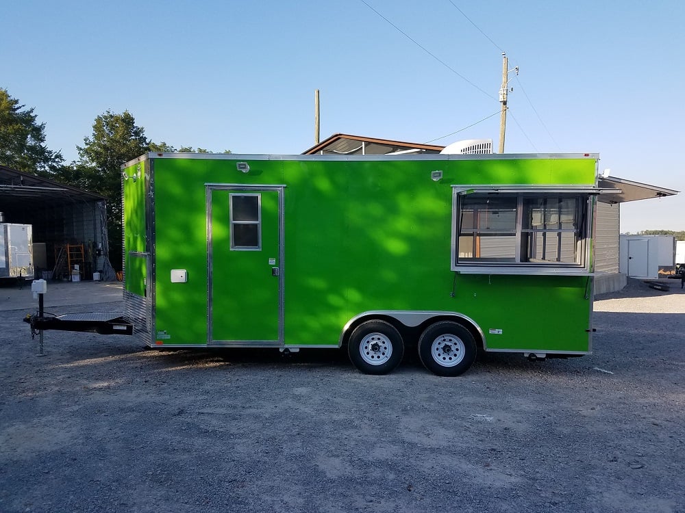 8.5 x 18 Green Concession Food Trailer