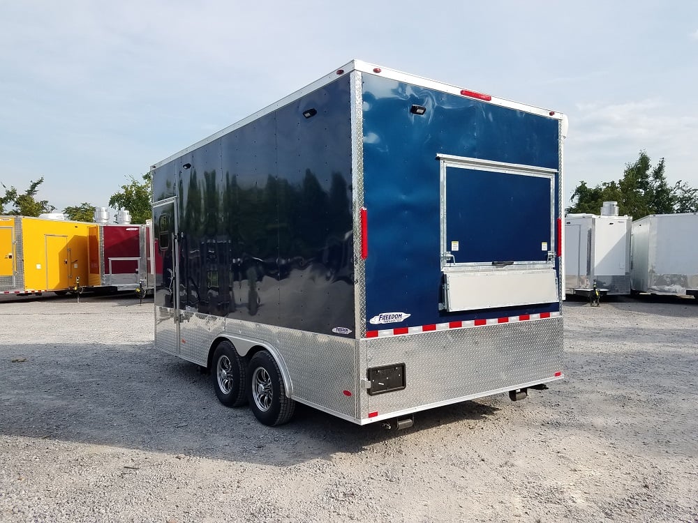 8.5' x 16' Indigo Blue Enclosed Pharmaceutical Trailer