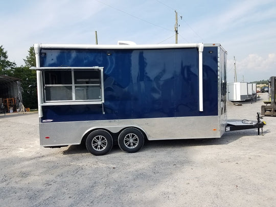 8.5' x 16' Indigo Blue Enclosed Pharmaceutical Trailer